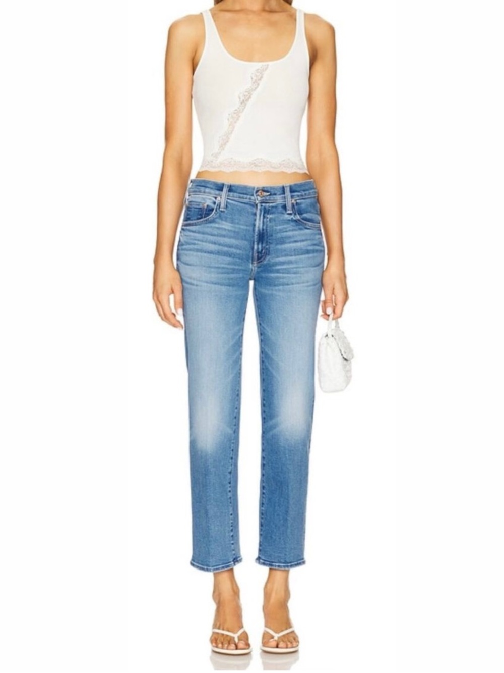 Mother Denim Women’s The Mid Rise Rambler Zip Ankle Jeans Out Of The Blue Sz 32
